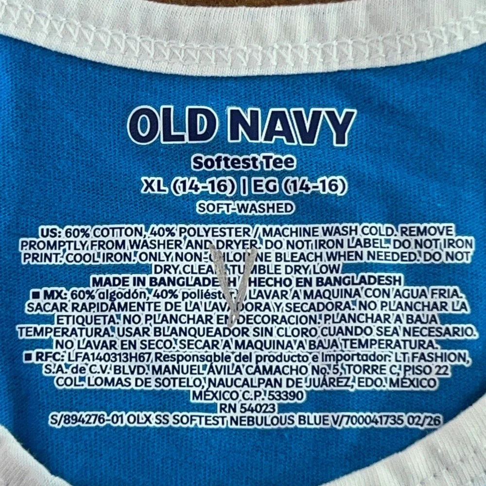 Old Navy Boys XL Blue SURF Graphic Ringer Tank Top Shirt NWT